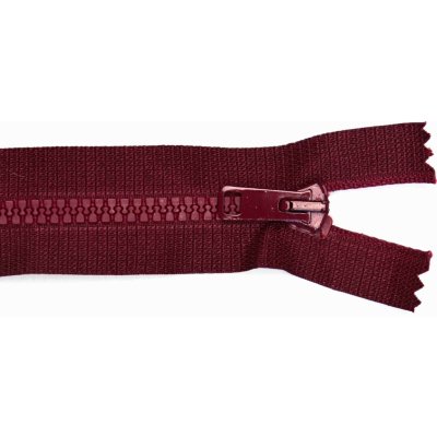 Kostěný zip dělitelný 45 cm vínově červený – Zboží Mobilmania