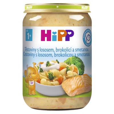 HiPP Těstoviny s lososem brokolicí a smetanou 250 g – Zboží Dáma