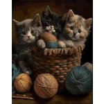 Norimpex Diamantové malování Koťata v košíku 30 x 40 cm – Hledejceny.cz