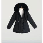 Zimní parka s kožíškem černá – Zboží Dáma