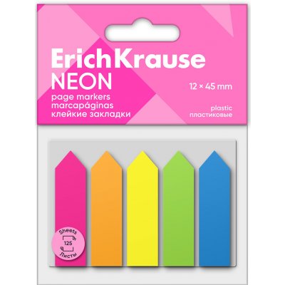 Záložky samolepicí plastové 12 x 45 mm ErichKrause Neon Arrows 5 x 25l – Hledejceny.cz