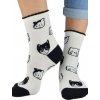Noviti SB 048 G 03 kočky dámské ponožky bílé