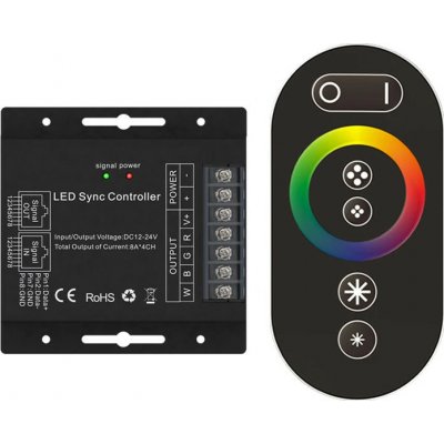 Bezdrátový RGBW LED ovladač, 12–24V, s RJ45 synchronizací