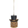 Obraz Závěsná dekorace hlava kočky s kloboukem - 6*6*8 cm