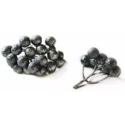 Lepaso Větvička bobule přízdoba pvc 4ks/6cm antracitová – Zboží Mobilmania