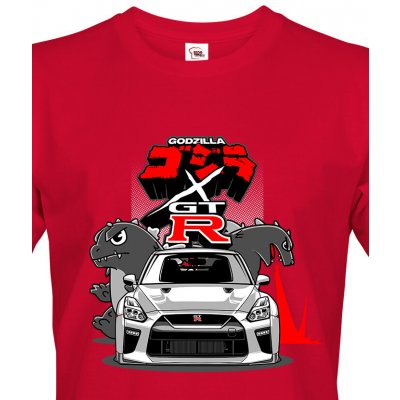 Bezvatriko.cz pánské tričko Nissan GTR Godzilla Canvas 1852 červená