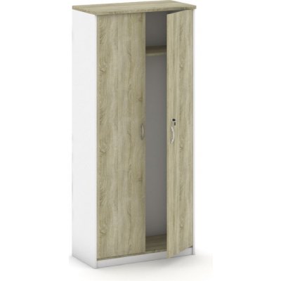 Mirelli, Šatní skříň s výsuvem 800 x 400 x 1800 mm, bílá/dub sonoma – Sleviste.cz