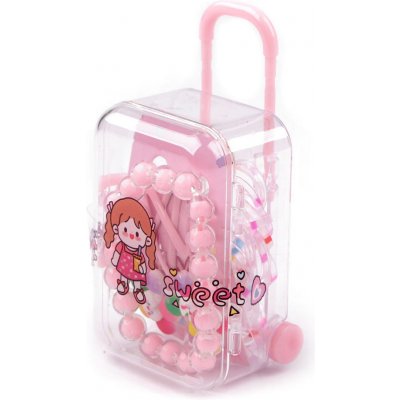 Prima-obchod Dětský náramek, pukačky a gumičky v boxu kufr, barva 2 růžová nejsv. květ – Hledejceny.cz