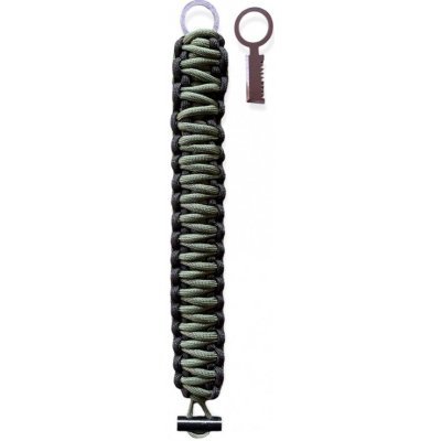 PKshop Paracord náramek double cobra s křesadlem, zeleno-černý – Zboží Mobilmania