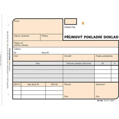 Příjmový doklad, A6, 2 × 50 listů, číslovaný, NCR – Hledejceny.cz