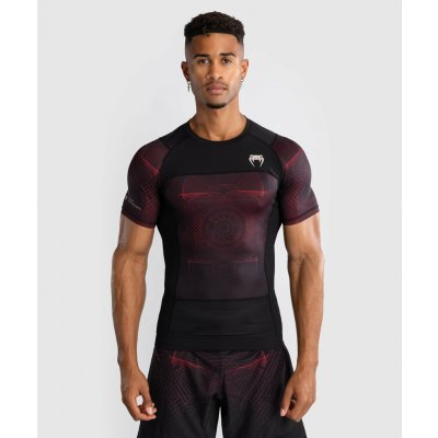 Venum Pánský rashguard funkční tričko G-Fit Air krátké rukávy Deep Black/Fire Red: – Hledejceny.cz