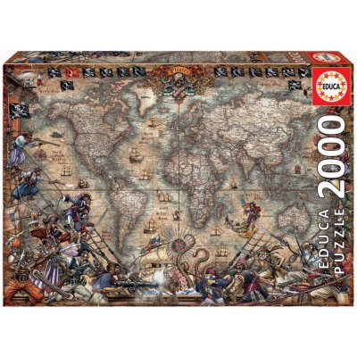 Educa Pirates Map + Fix lepidlo 2000 dílků