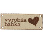 Štítek Vyrobila Babka světle hnědý 3,2 x 1,1 cm – Zboží Dáma