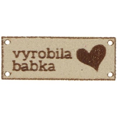 Štítek Vyrobila Babka světle hnědý 3,2 x 1,1 cm – Zboží Dáma