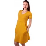 Jožánek kojící šaty s kapsami Tea krátký rukáv hořlčicové – Zboží Dáma
