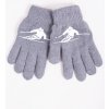 Dětské rukavice YO RED0201C rukavice teplé dvouvrstvé šedé s lyžařem
