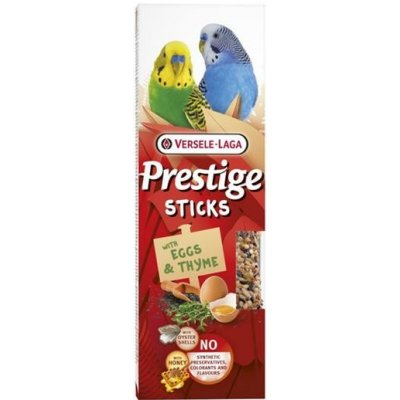 Versele-Laga Prestige Sticks tyčinky pro andulky s vejci a tymiánem 2 ks 60 g – Hledejceny.cz