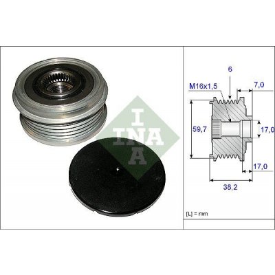 Schaeffler INA Alternátorová volnoběžka (předstihová spojka) INA (IN 535006410) - FORD MONDEO 3.0V6 02- – Sleviste.cz