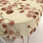 Biante bavlna oválný ubrus Sandra SA-536 Hnědé orchideje na vanilkově žlutém 140x160 cm – Hledejceny.cz