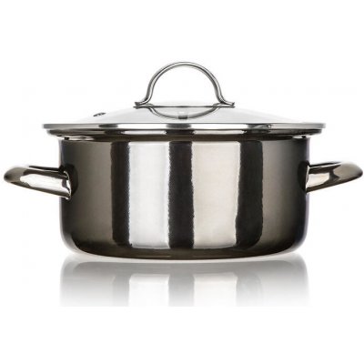 BANQUET Smaltovaný hrnec s poklicí Metallic Black 2 l – Zboží Mobilmania
