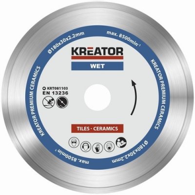 Kreator Diamantový kotouč celoobvodový 180 mm KRT081103 – Zboží Mobilmania