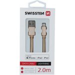 Swissten 71524304 USB 2.0 typ A na Lightning, USB 2.0, zástrčka A - zástrčka Lightning, MFi, opletený, 2m, zlatý – Hledejceny.cz