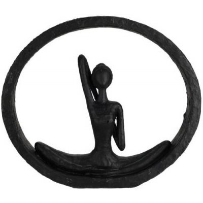 Home Styling Collection Figurka jóga výška 19,5 cm barva černá – Zboží Dáma