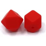 Silikonový korálek šestiúhelník svítivě červený 17 mm – Zboží Dáma