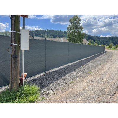 GTEX Stínící tkanina na plot rašlový úplet 100 %, 200 g/m², 150 cm, metráž po 5 m, antracit – Sleviste.cz