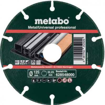 Metabo Diamantový řezný kotouč 125x1,3x22,23 mm, "MUP", Metal/Universal "profesionální" 628548000 – Zboží Mobilmania