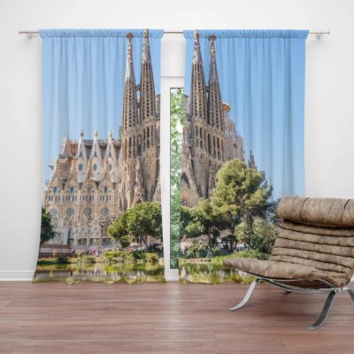 Sablio Závěs Barcelona Sagrada Familia: 2ks 140x250cm – Hledejceny.cz