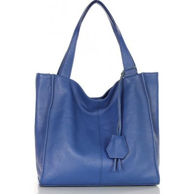 Mazzini Marco modrá kožená shopper kabelka s139p – Zboží Mobilmania