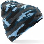 Beechfield zimní maskáčová čepice Camo Cuffed beanie nebesky modrá – Hledejceny.cz