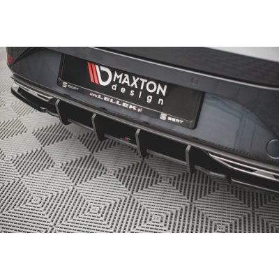 Maxton Design "Racing durability" zadní difuzor pro Seat Leon FR Mk4, plast ABS bez povrchové úpravy, s červenou linkou – Zboží Mobilmania