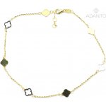 Adanito Zlatý řetízek na nohu se čtyřlístky z kombinovaného zlata BRRK1208GS – Hledejceny.cz