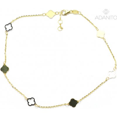 Adanito Zlatý řetízek na nohu se čtyřlístky z kombinovaného zlata BRRK1208GS – Hledejceny.cz