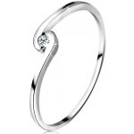 Šperky Eshop prsten z bílého zlata kulatý čirý diamant mezi zahnutými rameny BT160.81 – Sleviste.cz