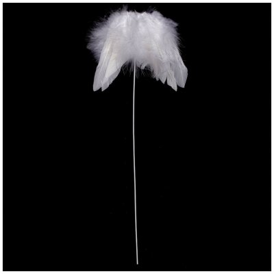 Autronic Andělská křídla z peří -zápich barva bílá baleno 12 ks v polybag Cena za 1 AK6105-WH – Zboží Mobilmania