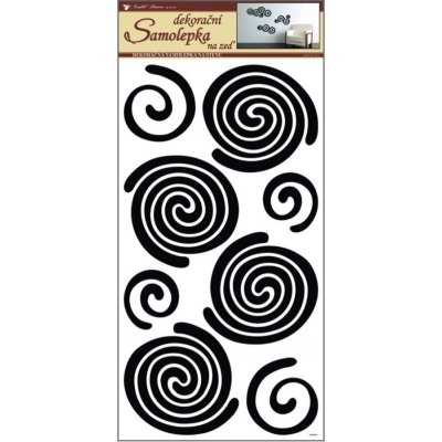 Anděl Přerov Samolepky na zeď spirály černé, 60x32cm – Hledejceny.cz