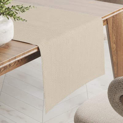 Biante běhoun BKM-305 Krémové cik-cak proužky 35x180 cm – Sleviste.cz