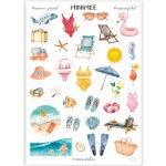 MINIMEE Papírové samolepky v aršíku A5 Dovolená u moře – Sleviste.cz
