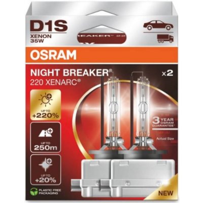 Xenonová výbojka 2ks D1S 66140XN2-2HB OSRAM Night Breaker Laser +220% Box – Hledejceny.cz
