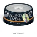 TDK DVD-R 4,7GB 16x, cakebox, 25ks (T19416)