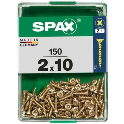 Spax Uni vrut zápust.hlava PZ/Z1, S-CUT plný závit, Yellox, 2 x 10 mm, 150 ks – Hledejceny.cz