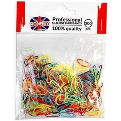 RONNEY Profesionální silikonové gumičky do vlasů 300ks - barevné – Zboží Dáma