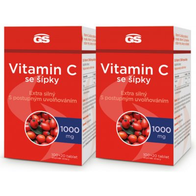 GS Vitamin C 1000 mg se šípky 2 x 100+20 tablet – Hledejceny.cz