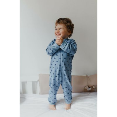 SAFA Dětský rostoucí overal pyžamo Jaquard modrý – Zboží Dáma