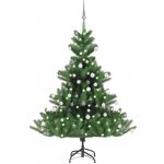 vidaXL Umělý vánoční stromek normandská jedle LED a koule zelený 150cm – Hledejceny.cz