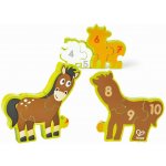 Hape Puzzle zvířátka a číslice 10 dílků – Sleviste.cz