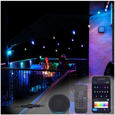 Immax Neo Immax NEO 07900L -LED RGB+CCT Stm. řetěz 15xLED/1W/230V 15m Wi-Fi Tuya IP65+DO IM1012 – Zboží Mobilmania